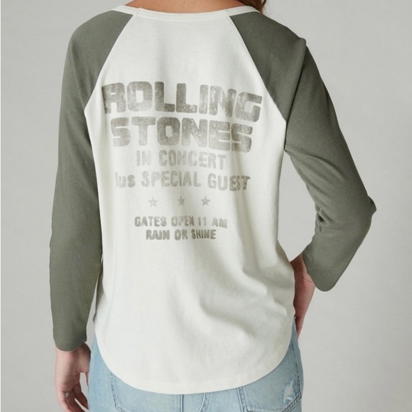 NWT Lucky 🍀 Brand Rolling Stones Ticket Raglan Tee‎ - Picture 4 of 5